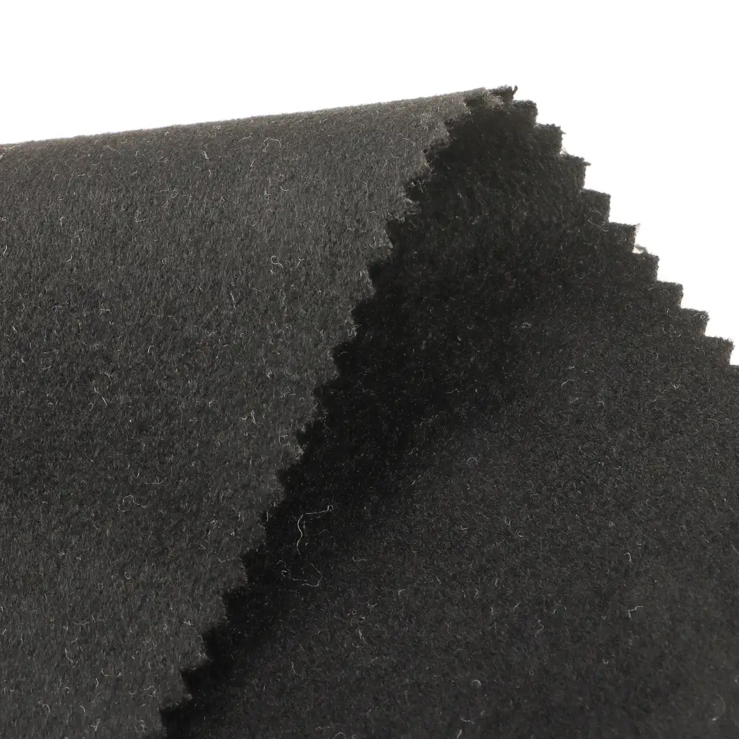 China Fabric for Padded Jacket,Overcoat,Wide Leg Trousers Woolen Cut Velvet Woolen Polyester Rayon Spandex Black color buy from China wholesaler bulk order at wholesale price free worldwide shipping Alibaba