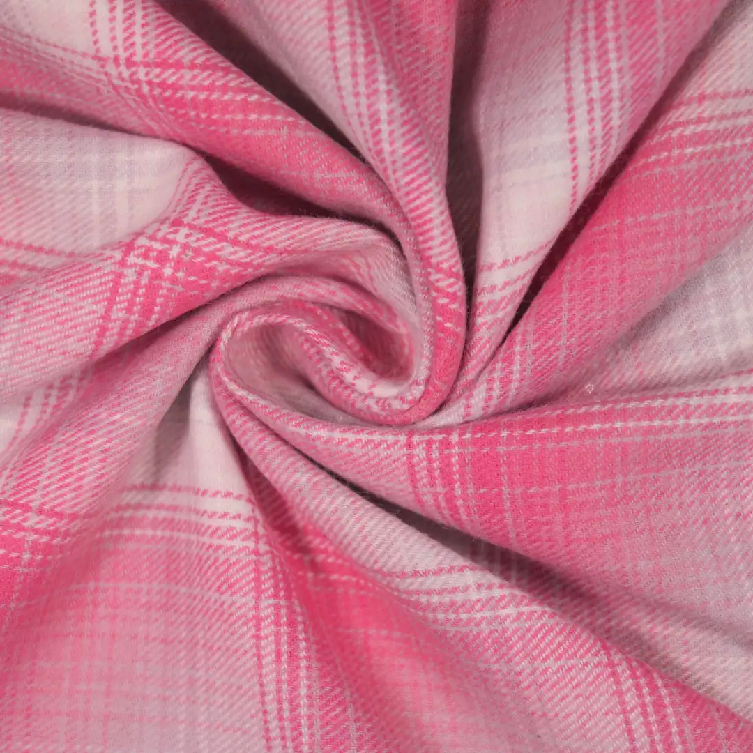 China Fabric for Shirt,Casual Long Sleeve Crop Shirt,Womens Slim Fit Shirt Yarn Dyed Check Natural Woven Fabric Cotton pink-grey color buy from China wholesaler bulk order at wholesale price free worldwide shipping Alibaba