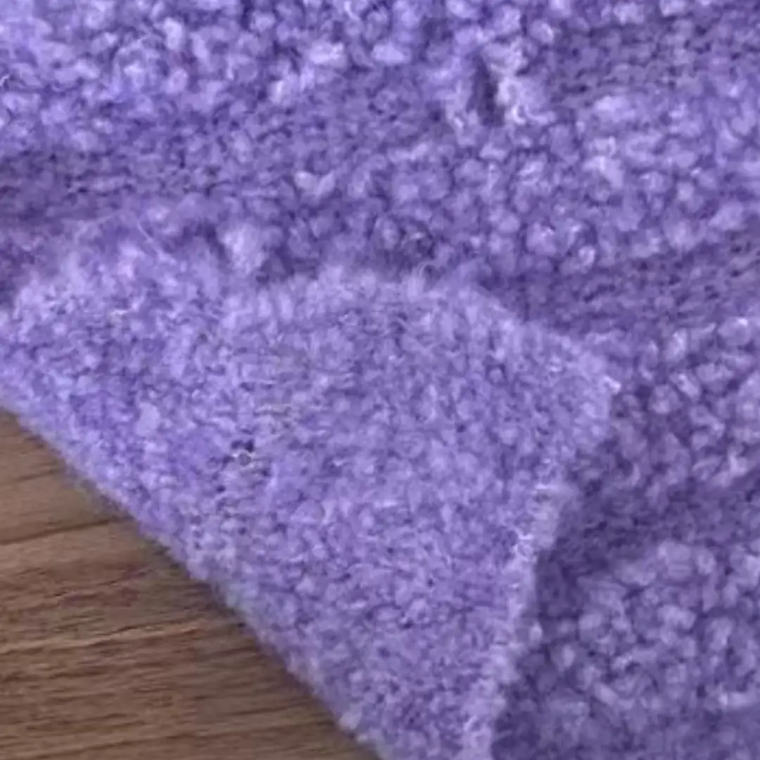 China Yarn for Open Cardigan (Sweater),Round Neck Pullover (Sweater),U-Neck Cardigan (Sweater),Asymmetric Cardigan (Sweater) Boucle Yarn Fancy Yarn Wool Polyester Recycled Polyester Spandex Purple color buy from China wholesaler bulk order at wholesale price free worldwide shipping Alibaba