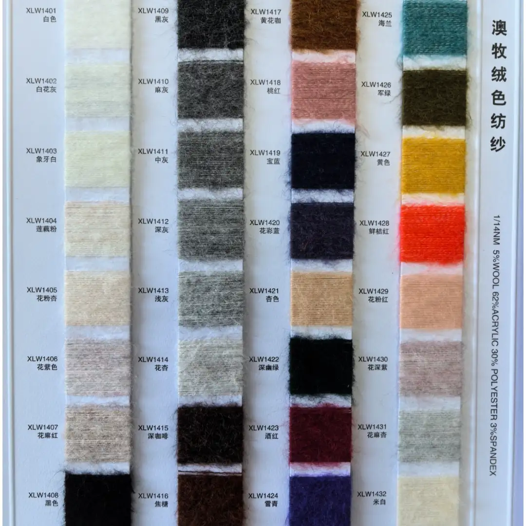 China Yarn for Open Cardigan (Sweater),Full-Zipper Cardigan (Sweater),Half-Zipper Cardigan (Sweater) Mossy Yarn Fancy Yarn Wool Acrylic Elastane Polyester XLW1413 color buy from China wholesaler bulk order at wholesale price free worldwide shipping Alibaba