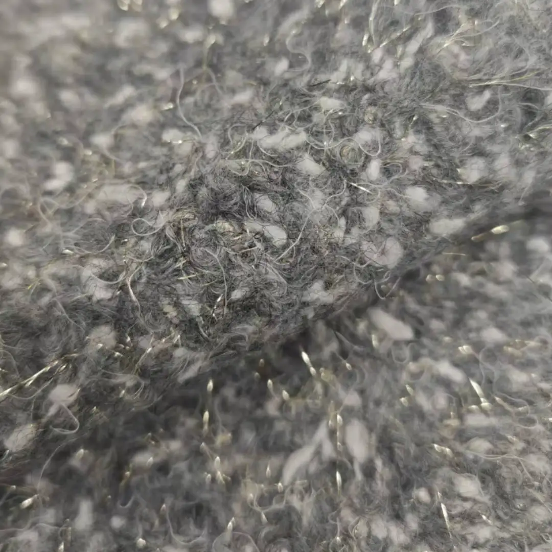 China Yarn for Open Cardigan (Sweater),Full-Zipper Cardigan (Sweater),Half-Zipper Cardigan (Sweater) Mossy Yarn Fancy Yarn Polyester Nylon Wool Spandex Gray color buy from China wholesaler bulk order at wholesale price free worldwide shipping Alibaba