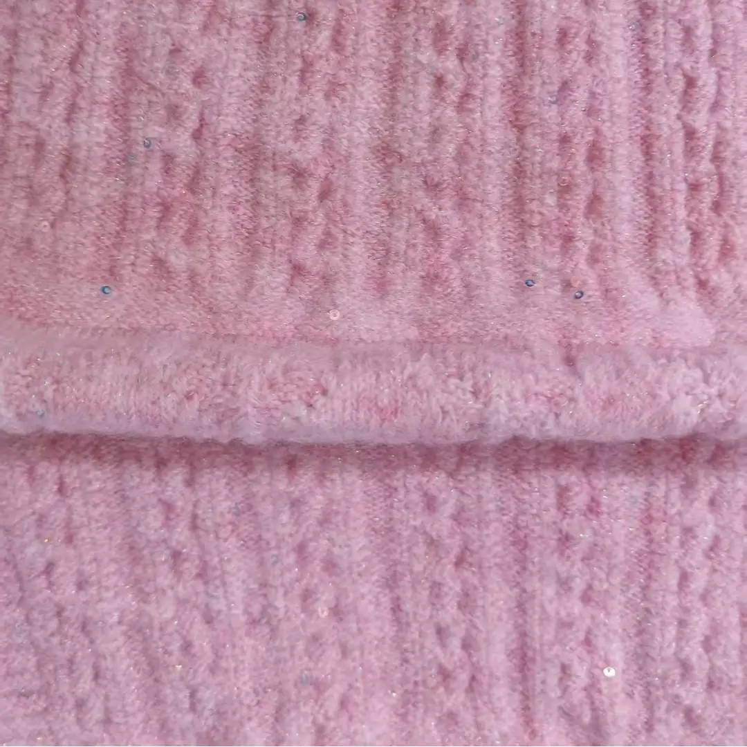 China Yarn for Knitted Jacket (Sweater),Round Neck Pullover (Sweater),Hoodie  (Sweater),Dresses (Pullover) (Sweater) Mossy Yarn Fancy Yarn Wool Acrylic Polyester Lurex Elastane Sequin pink+sparkling color buy from China wholesaler bulk order at wholesale price free worldwide shipping Alibaba