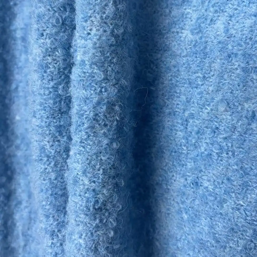 China Yarn for Open Cardigan (Sweater),Full-Zipper Cardigan (Sweater),Shirt Long Sleeve Button (Sweater),Crew Neck Pullover (Sweater) Boucle Yarn Fancy Yarn Polyester Acrylic Wool Elastane China Blue color buy from China wholesaler bulk order at wholesale price free worldwide shipping Alibaba