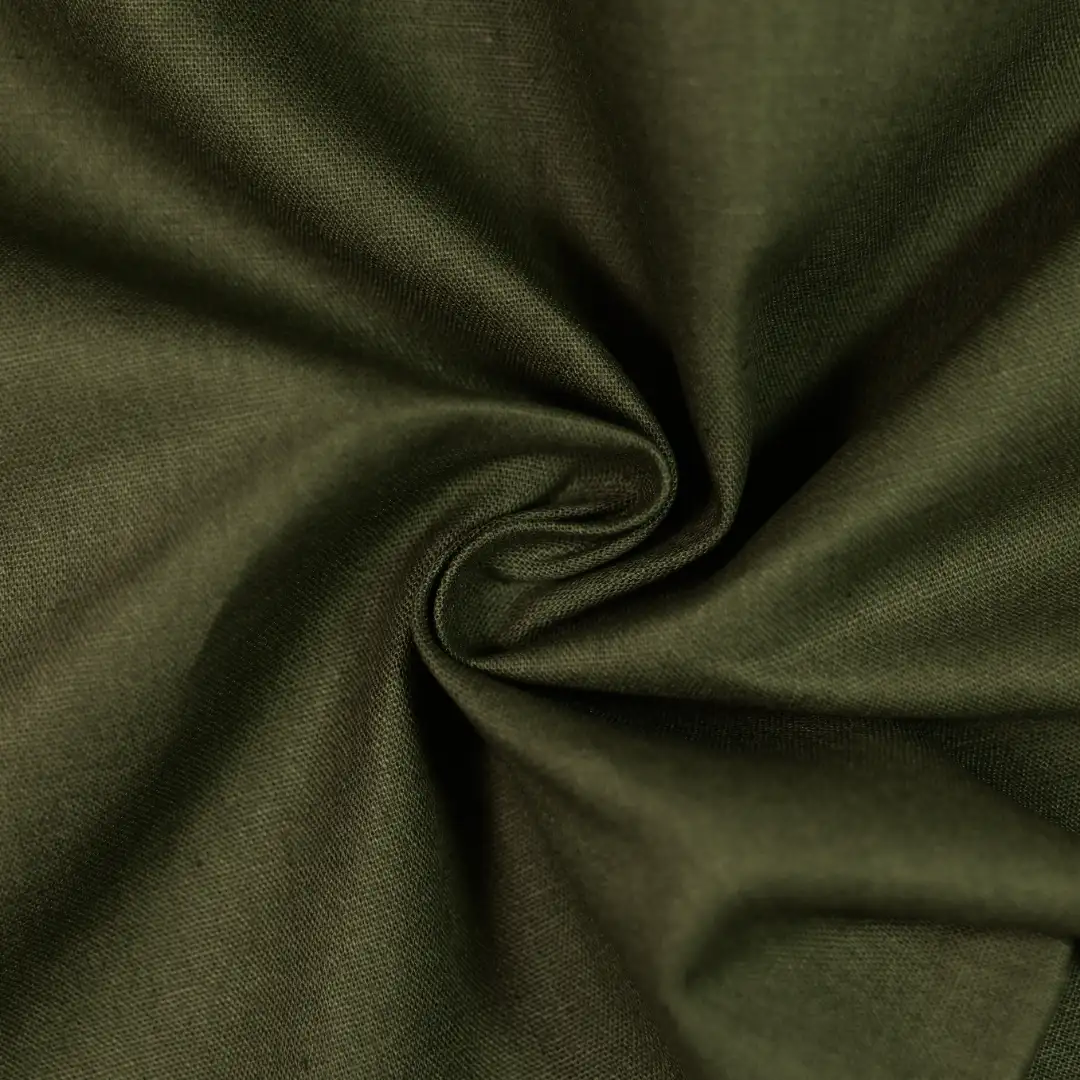 China Fabric for Shirt,Pants,Skirt Cotton Plain Natural Woven Fabric Flax Cotton DARK GREEN color buy from China wholesaler bulk order at wholesale price free worldwide shipping Alibaba