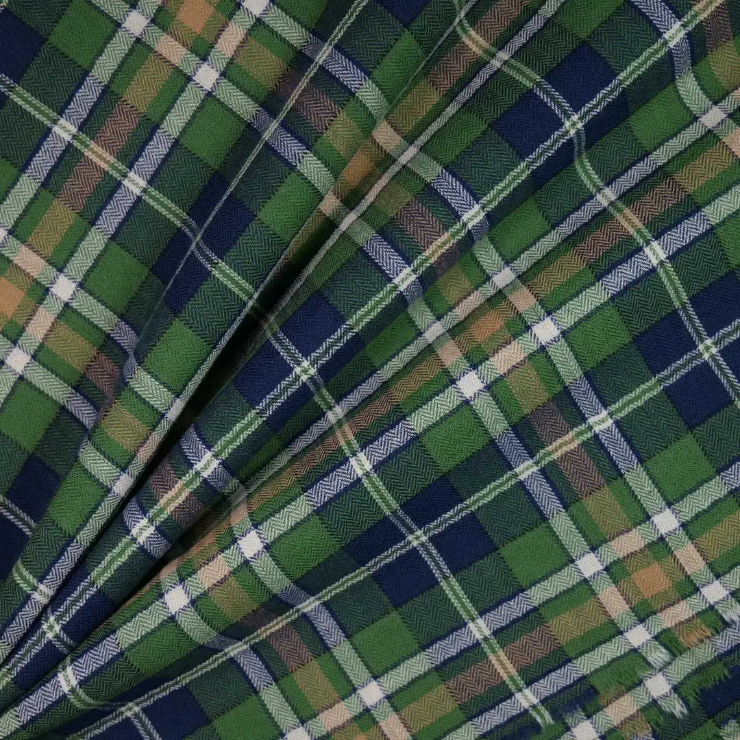 China Fabric for Shirt,Sleeveless Waist Shirt,Cropped V-Neck Shirt Yarn Dyed Check Natural Woven Fabric Cotton green blue color buy from China wholesaler bulk order at wholesale price free worldwide shipping Alibaba