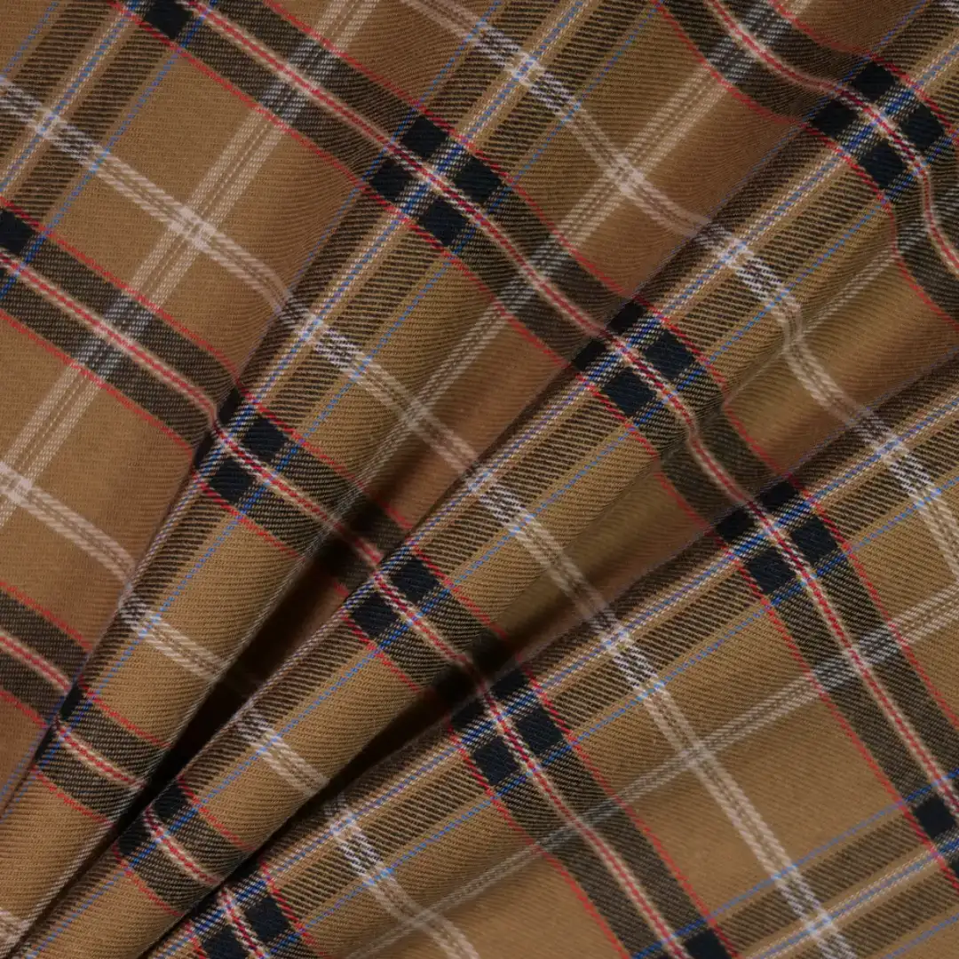 China Fabric for Shirt,Cropped V-Neck Shirt,V-Neck Short Sleeve Shirt V Yarn Dyed Check Natural Woven Fabric Cotton brown black color buy from China wholesaler bulk order at wholesale price free worldwide shipping Alibaba