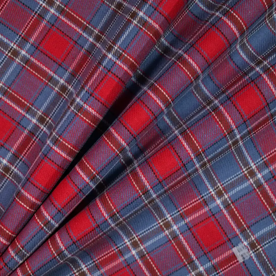 China Fabric for Shirt,Button Half-Placket Long Sleeve Shirt,Womens Slim Fit Shirt Yarn Dyed Check Natural Woven Fabric Cotton red blue color buy from China wholesaler bulk order at wholesale price free worldwide shipping Alibaba