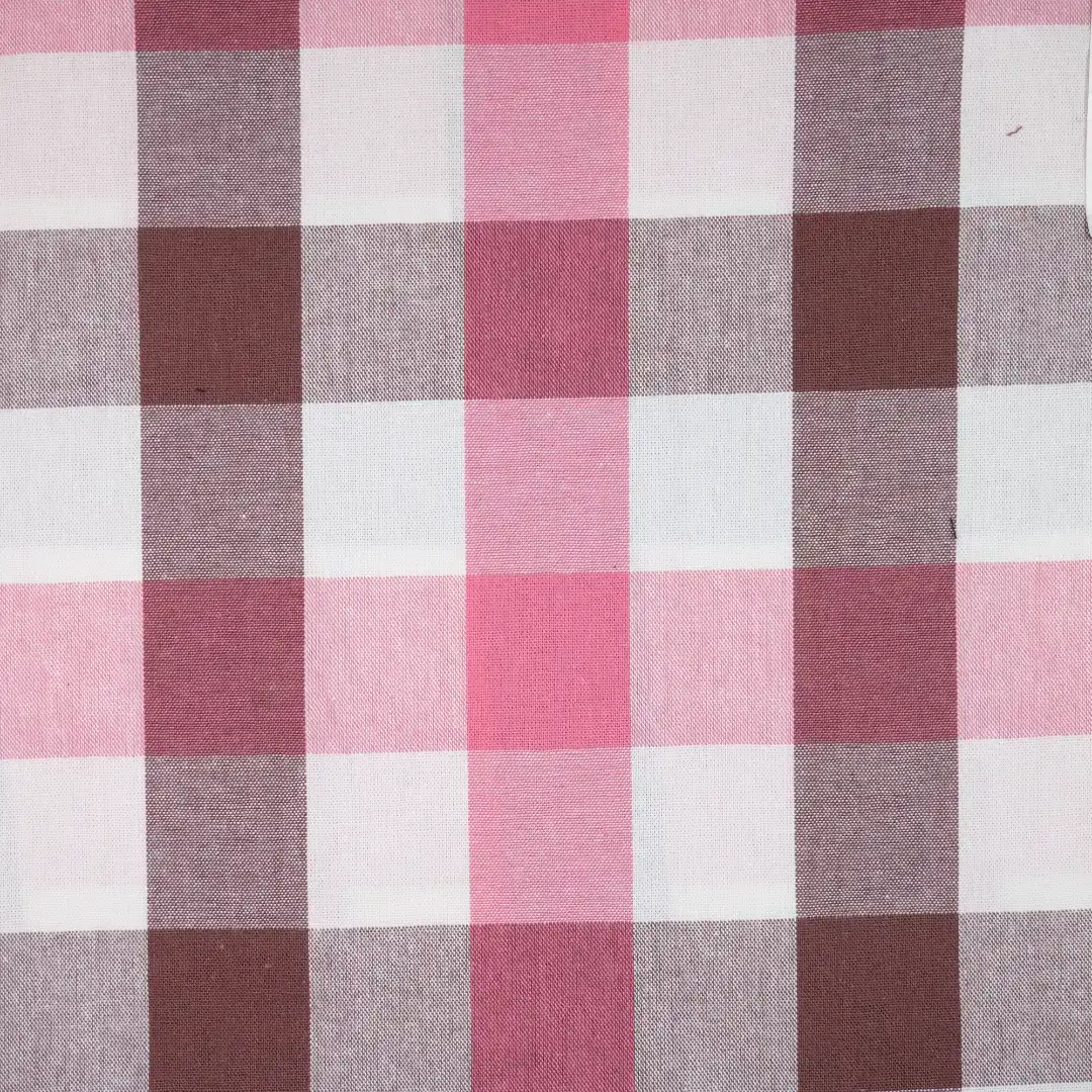 China Fabric for Shirt,Button Half-Placket Long Sleeve Shirt,Womens Slim Fit Shirt Yarn Dyed Check Natural Woven Fabric Cotton red brown white color buy from China wholesaler bulk order at wholesale price free worldwide shipping Alibaba