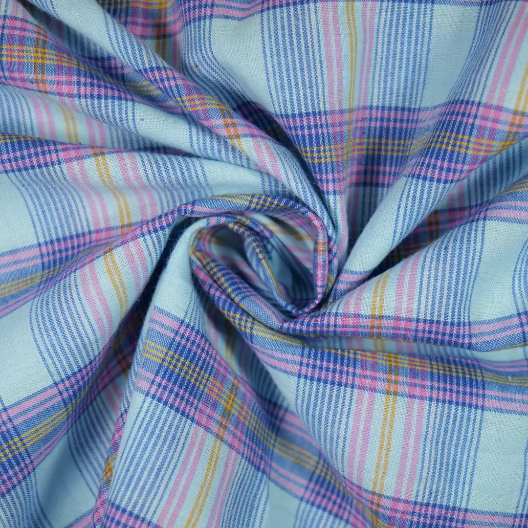 China Fabric for Shirt,Cropped V-Neck Shirt,Tier Midi Shirt Dress Yarn Dyed Check Natural Woven Fabric Cotton blue pink color buy from China wholesaler bulk order at wholesale price free worldwide shipping Alibaba