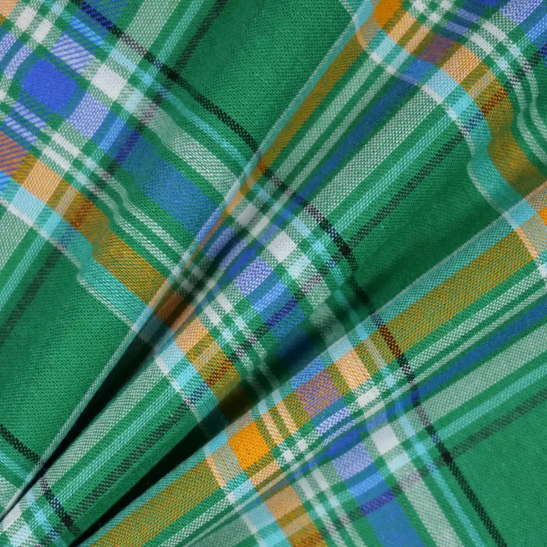 China Fabric for Shirt,Cropped V-Neck Shirt,Womens Slim Fit Shirt Yarn Dyed Check Woven Blended Fabric Cotton Rayon green blue color buy from China wholesaler bulk order at wholesale price free worldwide shipping Alibaba