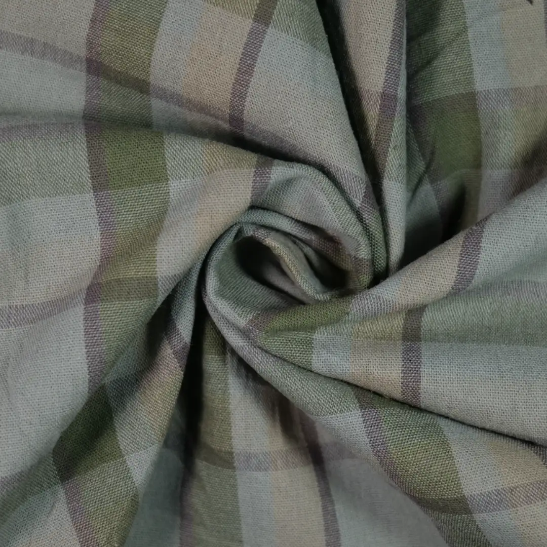 China Fabric for Shirt,Womens Slim Fit Shirt,Womens Stand Collar Shirt Yarn Dyed Check Natural Woven Fabric Cotton green color buy from China wholesaler bulk order at wholesale price free worldwide shipping Alibaba