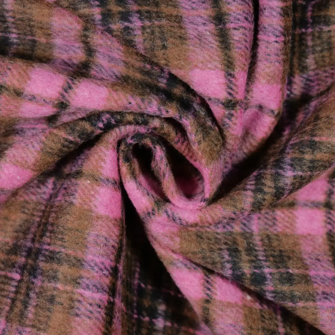 China Fabric for Jackets,Blazer,Overcoat Yarn Dyed Check Synthetic Woven Fabric Polyester Acrylic Chemical Fiber pink color buy from China wholesaler bulk order at wholesale price free worldwide shipping Alibaba