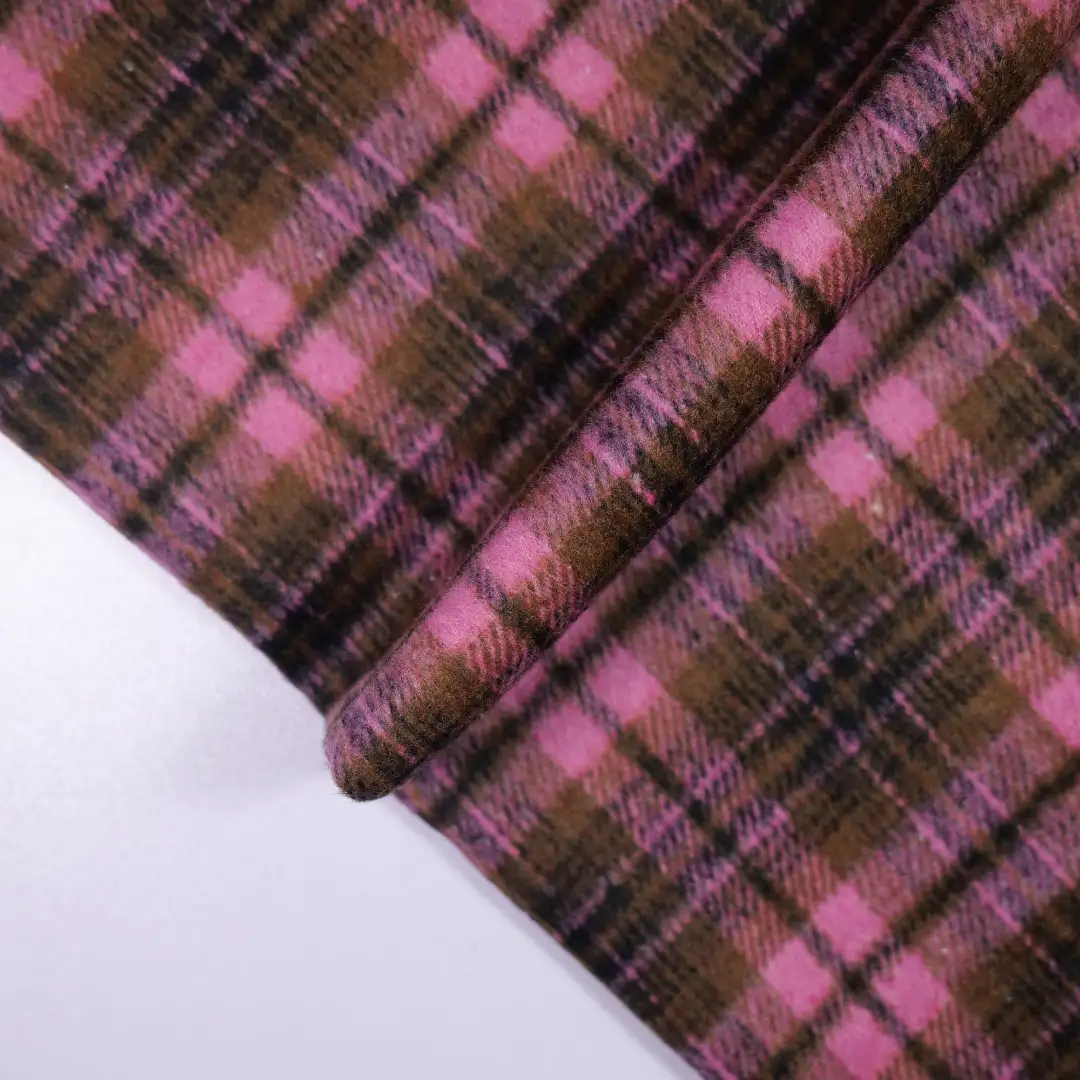 China Fabric for Jackets,Blazer,Overcoat Yarn Dyed Check Synthetic Woven Fabric Polyester Acrylic Chemical Fiber pink color buy from China wholesaler bulk order at wholesale price free worldwide shipping Alibaba