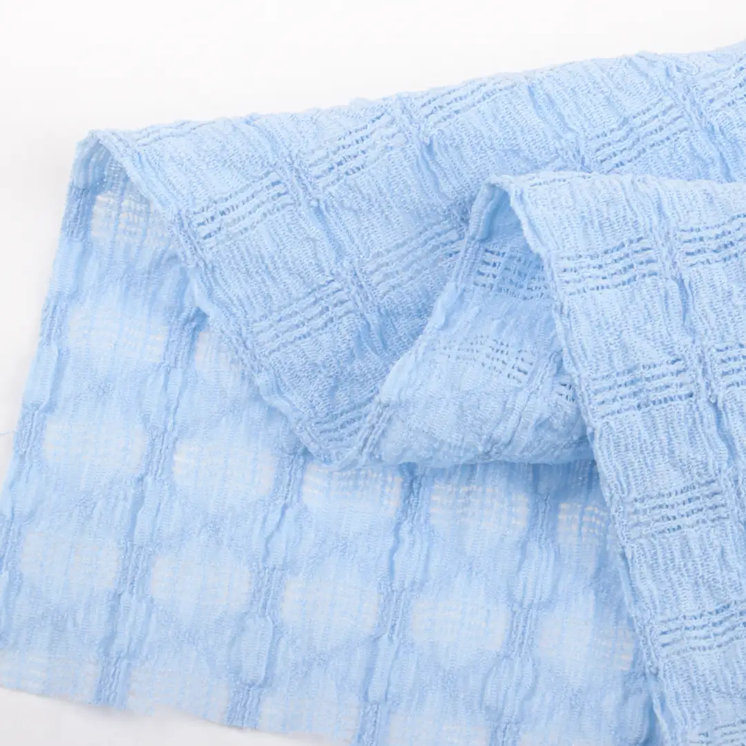 China Fabric for Shirt,Blouse,Crop Top Tricot Knit Fabric Polyester Elastane sky blue color buy from China wholesaler bulk order at wholesale price free worldwide shipping Alibaba