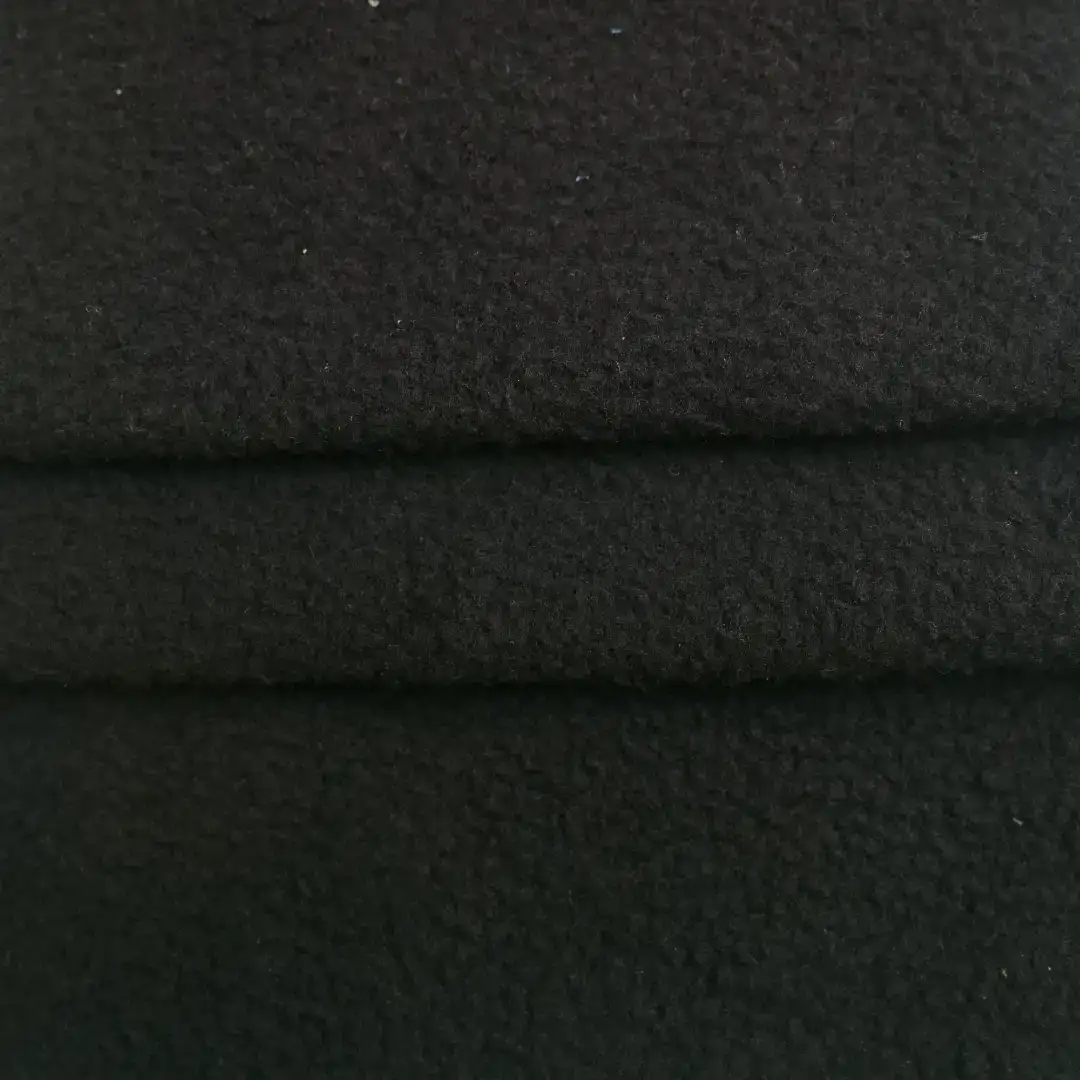 China Fabric for Padded Jacket,Overcoat Fleece Knit Fabric Cotton Polyester Black color buy from China wholesaler bulk order at wholesale price free worldwide shipping Alibaba