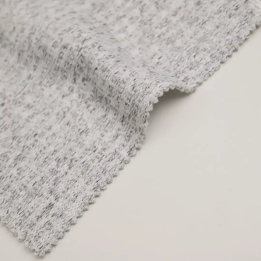 China Fabric for Hoodie,Ladies Vest ,Men’s Vest ,Open Cardigan ,Dresses (Cardigan Open) ,Dresses (Cardigan Button)  Rib Knit Fabric Polyester Light Grey Melange color buy from China wholesaler bulk order at wholesale price free worldwide shipping Alibaba
