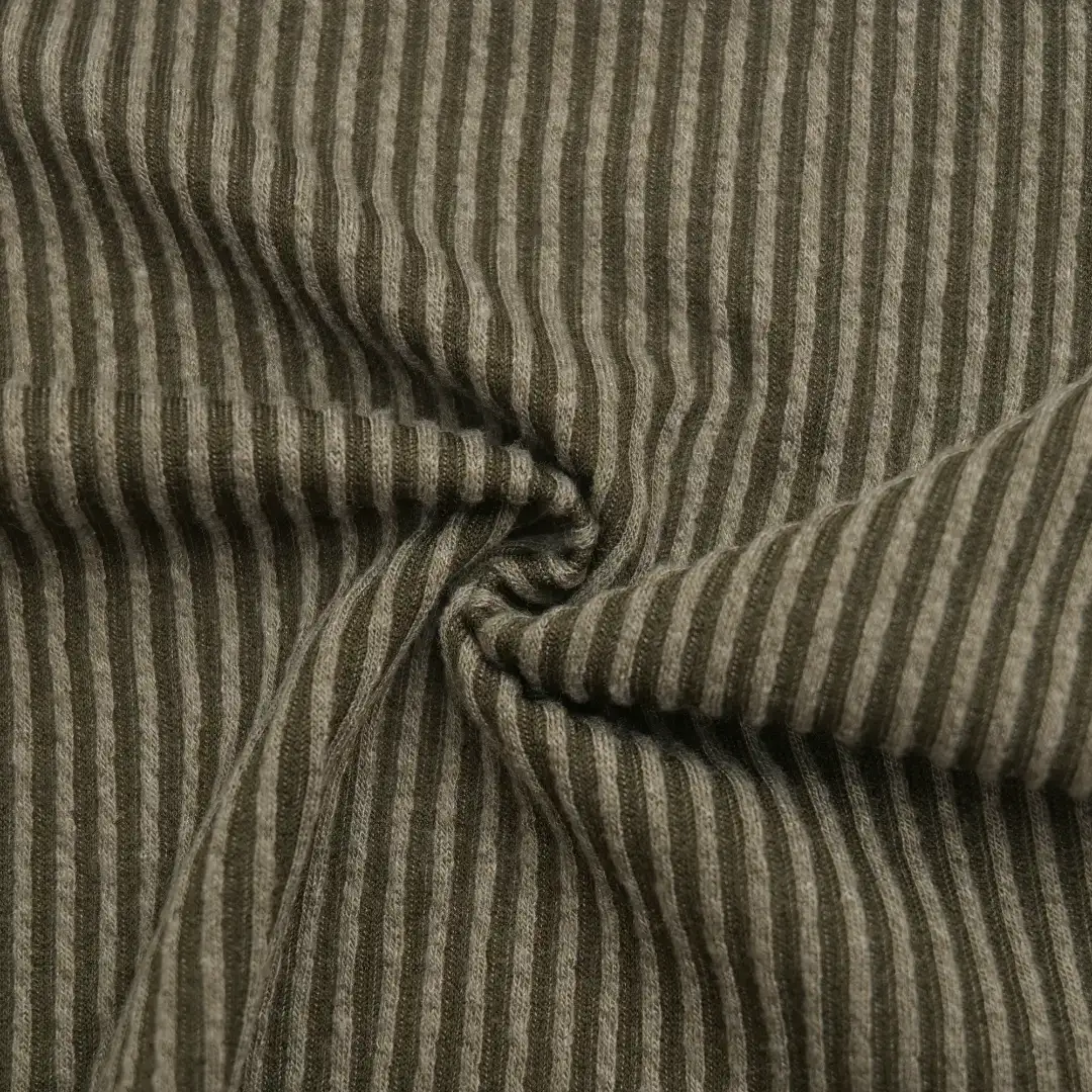 China Fabric for Knitted Jacket ,Hoodie  ,Over Shirt Rib Knit Fabric Polyester Rayon Spandex Color Stripe color buy from China wholesaler bulk order at wholesale price free worldwide shipping Alibaba