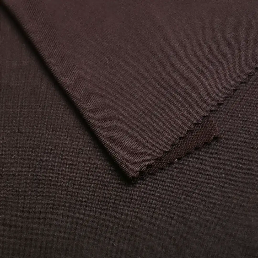 China Fabric for T-Shirt,Jogger,Yoga Clothes,Loungewear,Yoga Pants Single Jersey Knit Fabric Polyester Spandex Dark Brown color buy from China wholesaler bulk order at wholesale price free worldwide shipping Alibaba