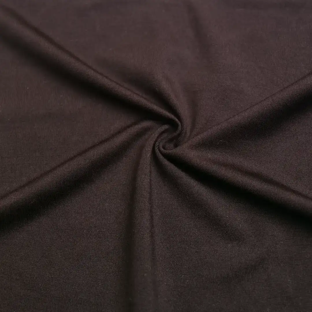 China Fabric for T-Shirt,Jogger,Yoga Clothes,Loungewear,Yoga Pants Single Jersey Knit Fabric Polyester Spandex Dark Brown color buy from China wholesaler bulk order at wholesale price free worldwide shipping Alibaba