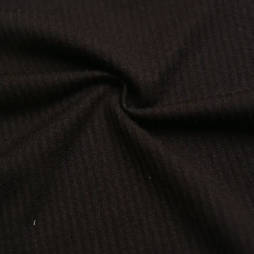 China Fabric for T-shirt ,Polo T-shirt  Rib Knit Fabric Polyester Spandex Black color buy from China wholesaler bulk order at wholesale price free worldwide shipping Alibaba
