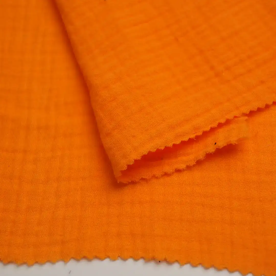 China Fabric for Loungewear Cotton Double Layer Crepe Gauze Natural Woven Fabric Cotton Solid color buy from China wholesaler bulk order at wholesale price free worldwide shipping Alibaba