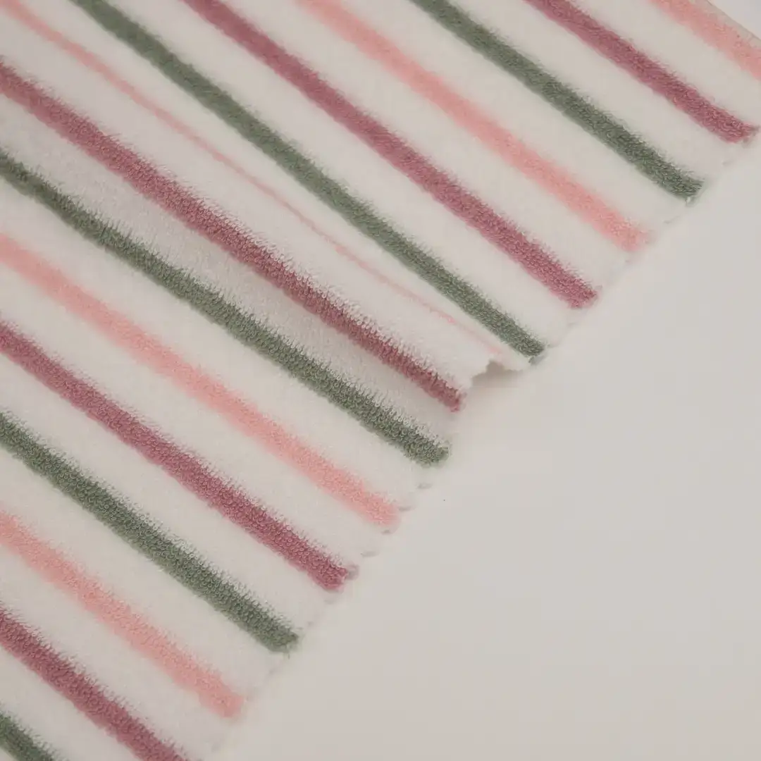 China Fabric for Hoodie  ,Loungewear French Terry Knit Fabric Cotton Polyester Color Stripe color buy from China wholesaler bulk order at wholesale price free worldwide shipping Alibaba