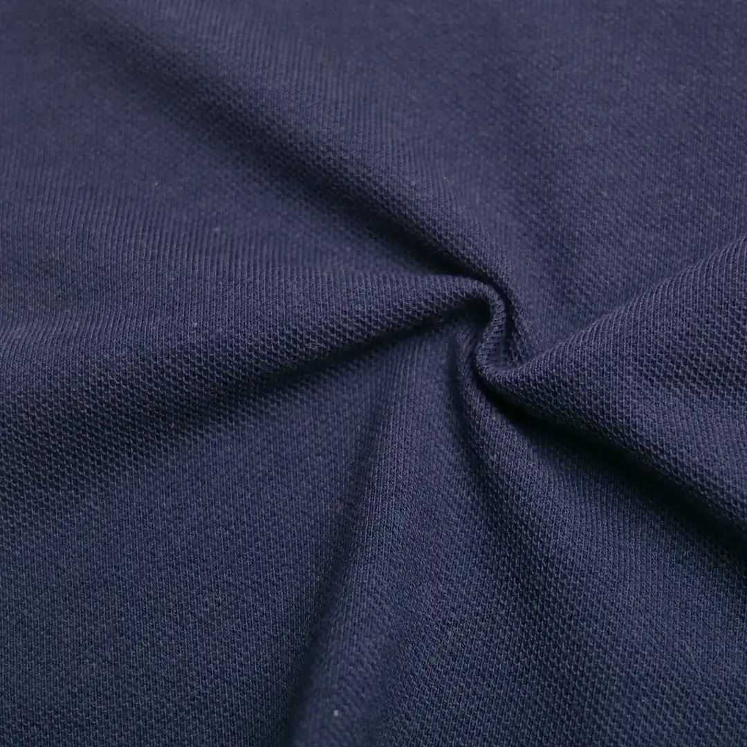 China Fabric for T-shirt ,Polo T-shirt  Birdeye Mesh Knit Fabric Polyester Cotton Blue color buy from China wholesaler bulk order at wholesale price free worldwide shipping Alibaba