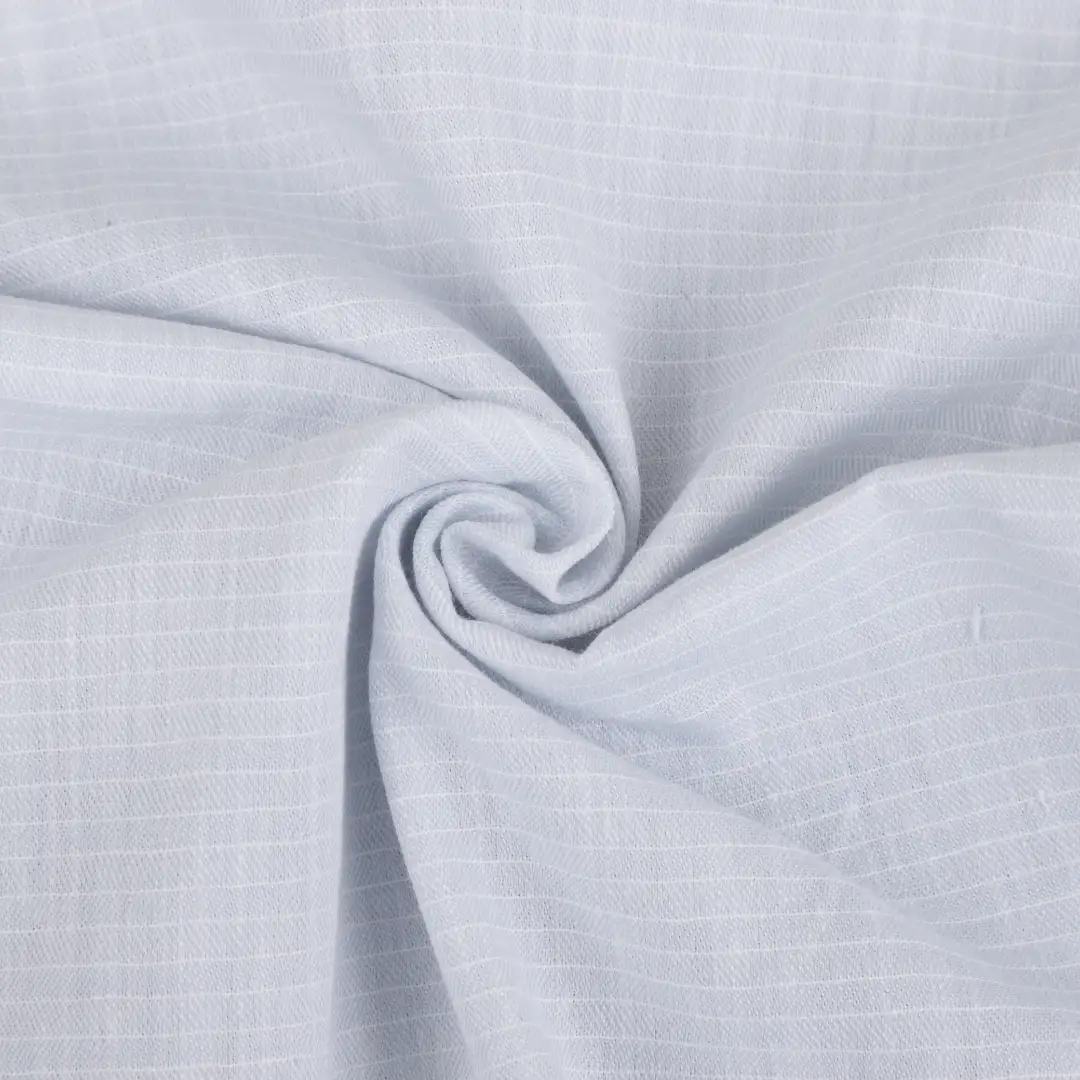 Bangladesh Fabric for Shirt,Puff Short Sleeve Ruffle Crop Shirt,French Ruffle Collar Shirt Cotton Dobby Natural Woven Fabric BCI Cotton White color buy from Bangladesh wholesaler bulk order at wholesale price free worldwide shipping Alibaba