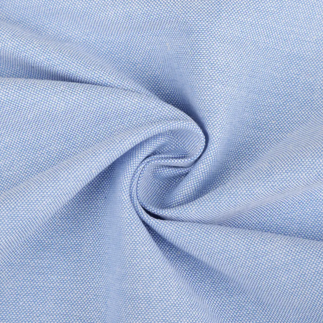 Bangladesh Fabric for Shirt,Casual Long Sleeve Crop Shirt,Cropped V-Neck Shirt Cotton YD Oxford Natural Woven Fabric BCI Cotton Blue color buy from Bangladesh wholesaler bulk order at wholesale price free worldwide shipping Alibaba