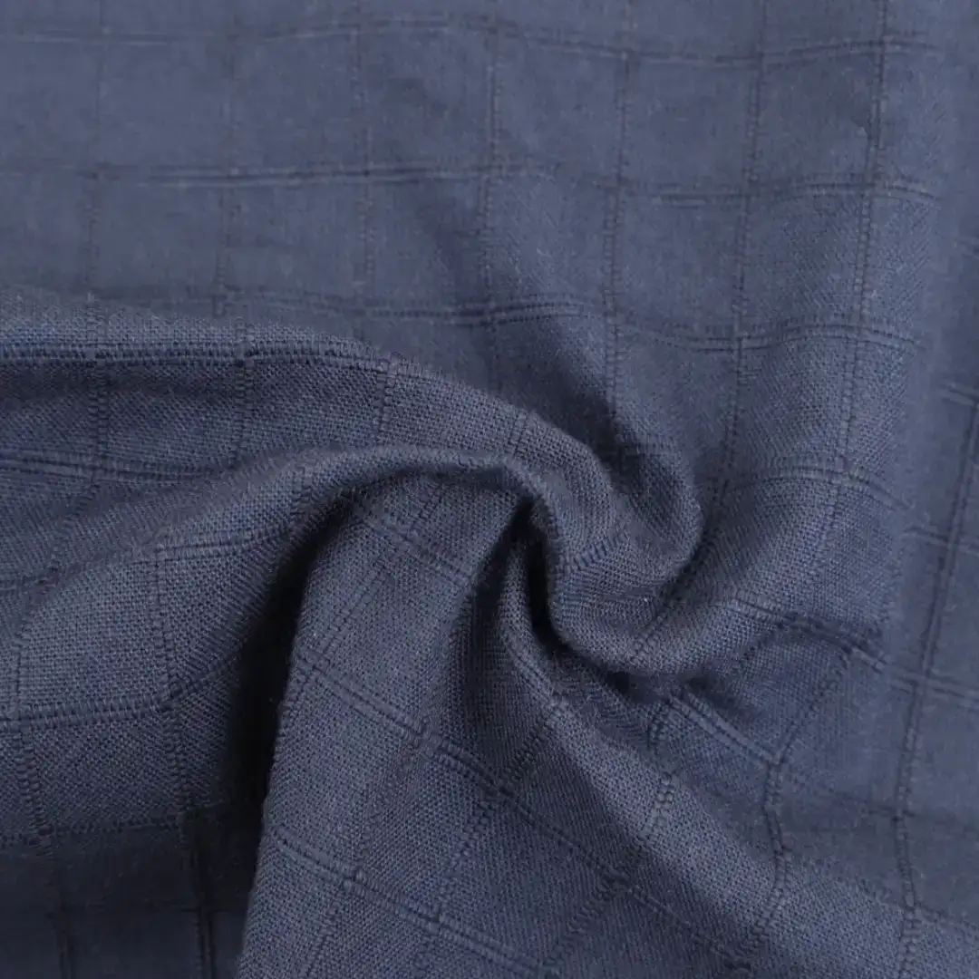 Bangladesh Fabric for Blouse,Crop Top Cotton YD Jacquard Natural Woven Fabric Organic Cotton Recycle Cotton BCI Cotton Viscose Color-01-(Navy) color buy from Bangladesh wholesaler bulk order at wholesale price free worldwide shipping Alibaba