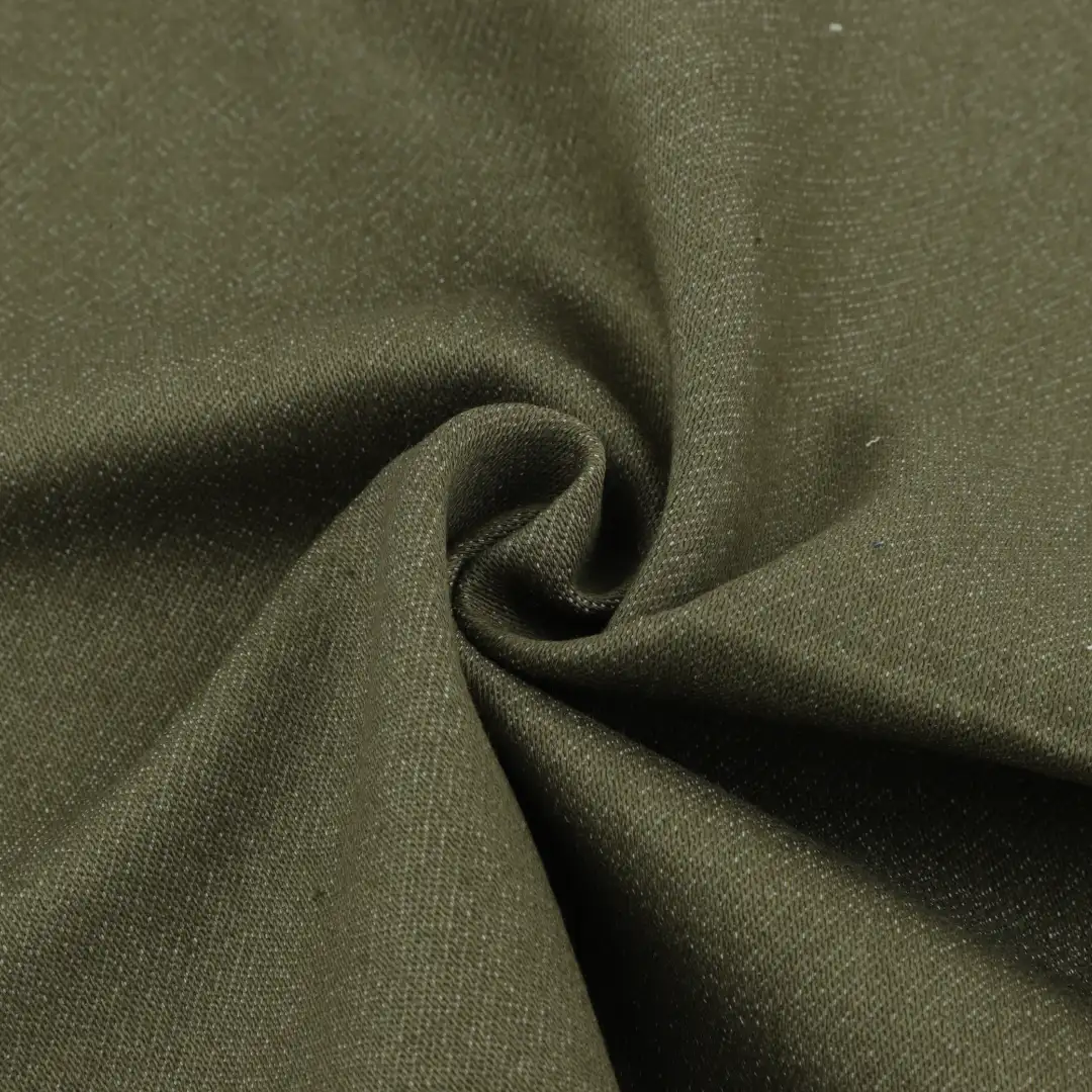 Bangladesh Fabric for Shirt Herringbone Natural Woven Fabric BCI Cotton Polyester Spandex Olive color buy from Bangladesh wholesaler bulk order at wholesale price free worldwide shipping Alibaba