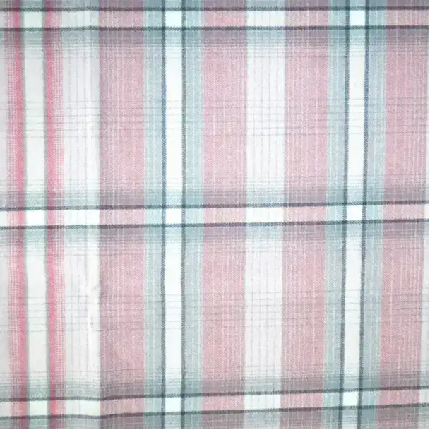India Fabric for Shirt Cotton Twill Natural Woven Fabric Cotton Pink Check color buy from India wholesaler bulk order at wholesale price free worldwide shipping Alibaba