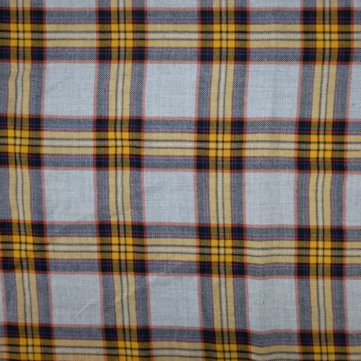 India Fabric for Shirt Viscose Twill Natural Woven Fabric Viscose Grey Yellow Check color buy from India wholesaler bulk order at wholesale price free worldwide shipping Alibaba