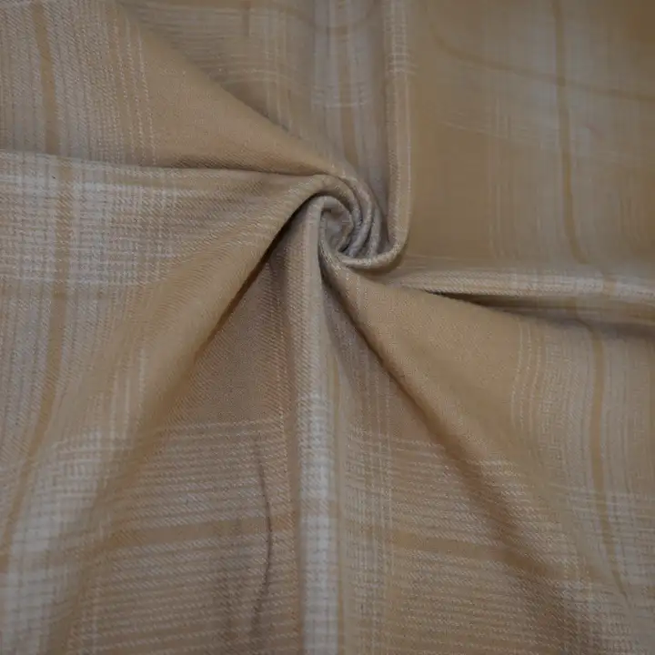 India Fabric for Shirt,Blouse Cotton YD Flannel Natural Woven Fabric Cotton Brown Check color buy from India wholesaler bulk order at wholesale price free worldwide shipping Alibaba