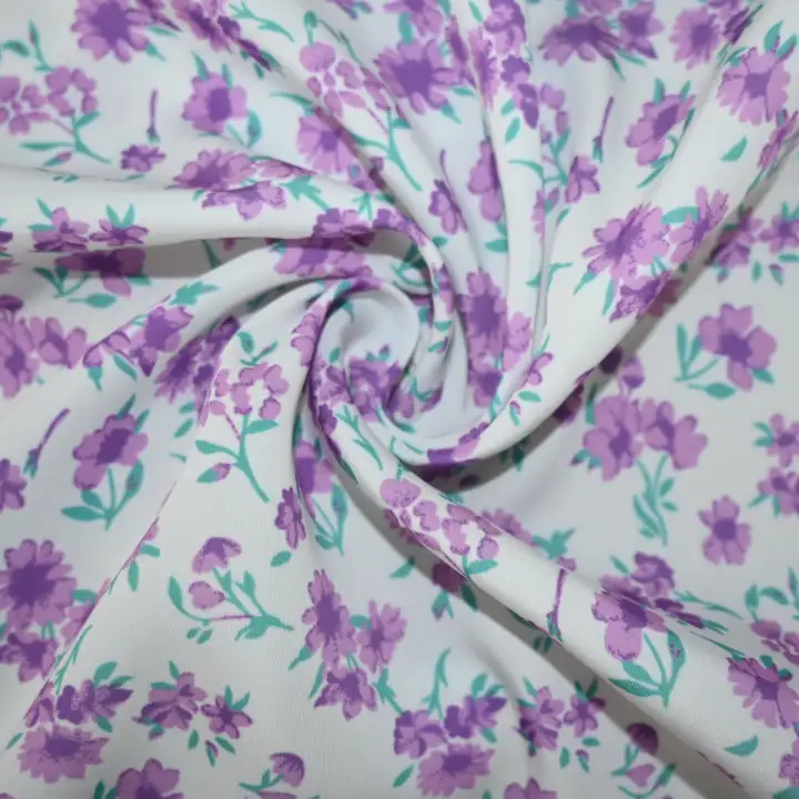 India Fabric for Blouse,Crop Top,Skirt Polyester Taffeta Synthetic Woven Fabric Polyester Flower Print color buy from India wholesaler bulk order at wholesale price free worldwide shipping Alibaba