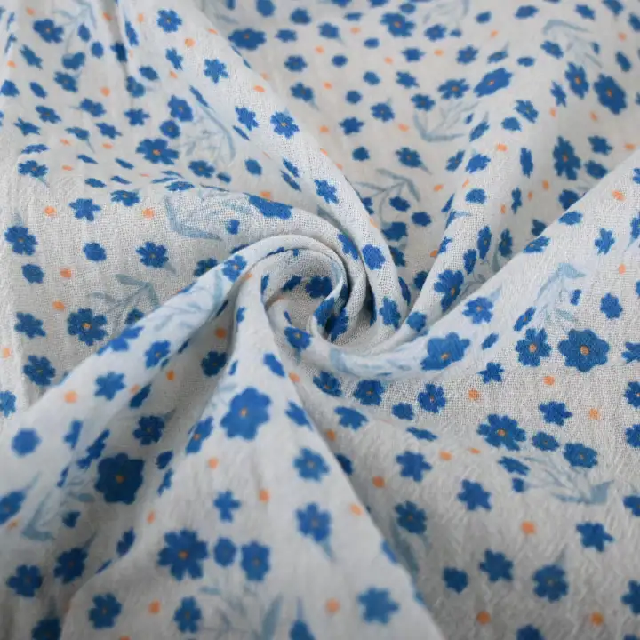 India Fabric for Blouse Cotton Crepe Natural Woven Fabric Cotton Printed color buy from India wholesaler bulk order at wholesale price free worldwide shipping Alibaba
