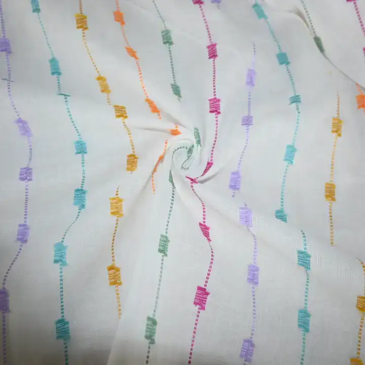 India Fabric for Shirt,Pants Cotton Dobby Natural Woven Fabric Cotton Polyester White color buy from India wholesaler bulk order at wholesale price free worldwide shipping Alibaba