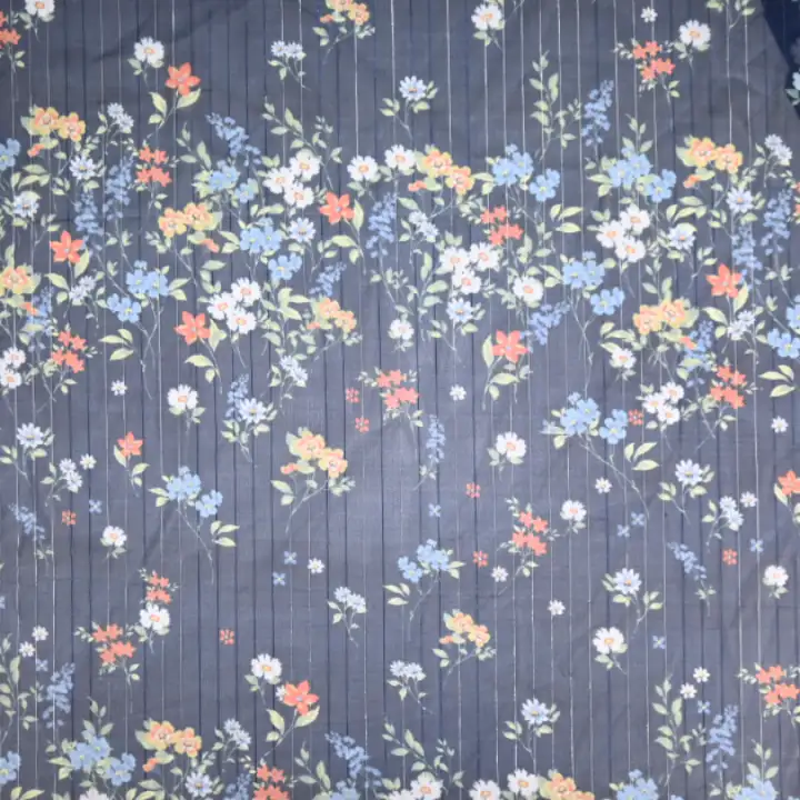 India Fabric for Blouse Polyester chiffon Synthetic Woven Fabric Polyester Lurex Flower Printed color buy from India wholesaler bulk order at wholesale price free worldwide shipping Alibaba