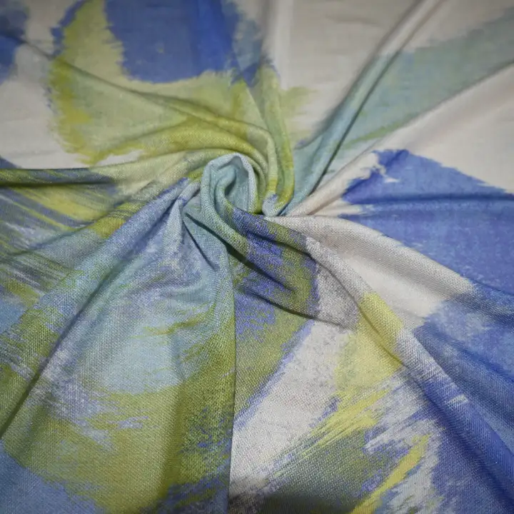 India Fabric for Blouse Polyester Spandex Mesh Knit Fabric Polyester Spandex Printed color buy from India wholesaler bulk order at wholesale price free worldwide shipping Alibaba