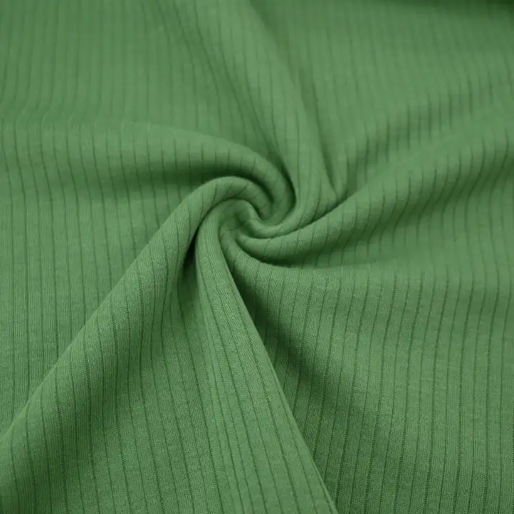 India Fabric for T-Shirt Variegated Rib Knit Fabric Cotton Olive color buy from India wholesaler bulk order at wholesale price free worldwide shipping Alibaba