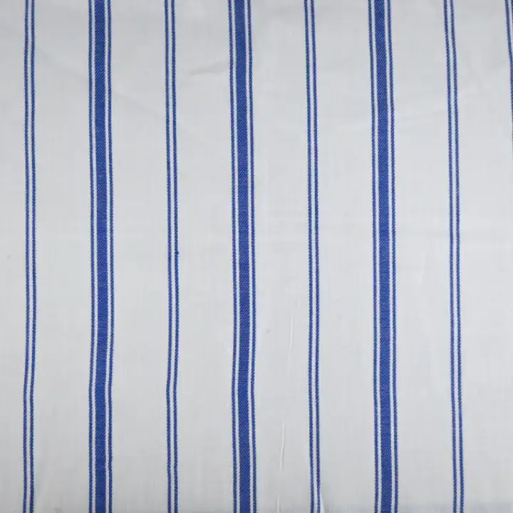 India Fabric for Shirt Cotton Stripe Natural Woven Fabric Cotton White Blue color buy from India wholesaler bulk order at wholesale price free worldwide shipping Alibaba