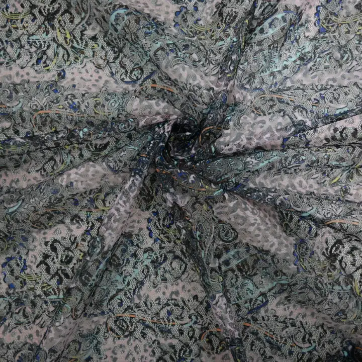 India Fabric for Yoga Clothes Mesh Knit Fabric Polyester Printed color buy from India wholesaler bulk order at wholesale price free worldwide shipping Alibaba