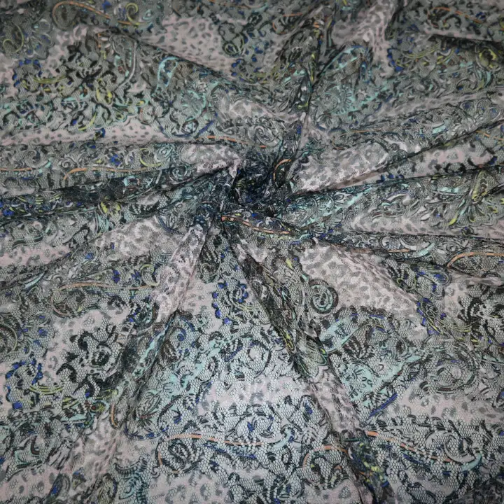 India Fabric for Yoga Clothes Mesh Knit Fabric Polyester Printed color buy from India wholesaler bulk order at wholesale price free worldwide shipping Alibaba