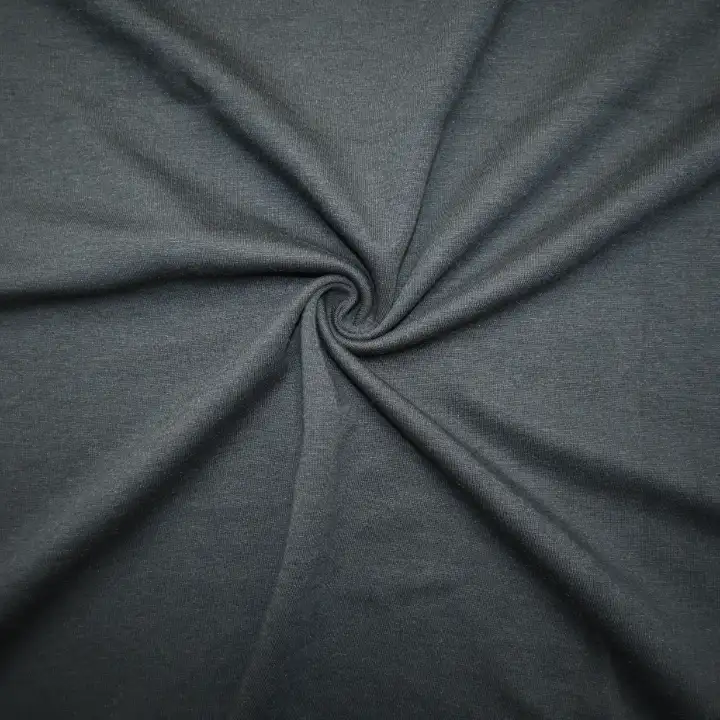 India Fabric for Jackets Single Jersey Knit Fabric Viscose Nylon Spandex Black color buy from India wholesaler bulk order at wholesale price free worldwide shipping Alibaba