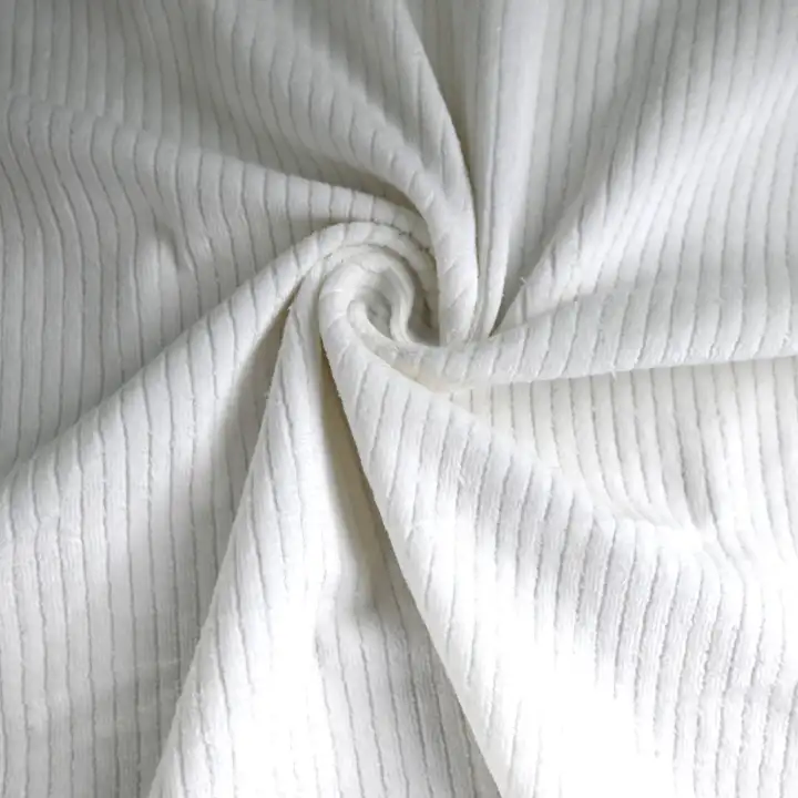 India Fabric for Pajamas knitted Corduroy Knit Fabric Cotton White color buy from India wholesaler bulk order at wholesale price free worldwide shipping Alibaba