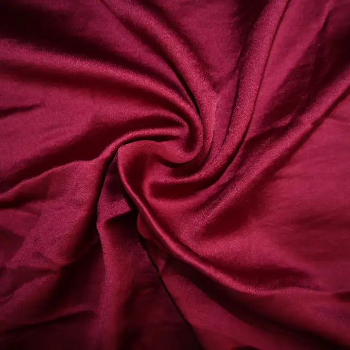 India Fabric for Shirt,Blouse Polyester Satin Synthetic Woven Fabric Polyester Spandex Wine Red color buy from India wholesaler bulk order at wholesale price free worldwide shipping Alibaba