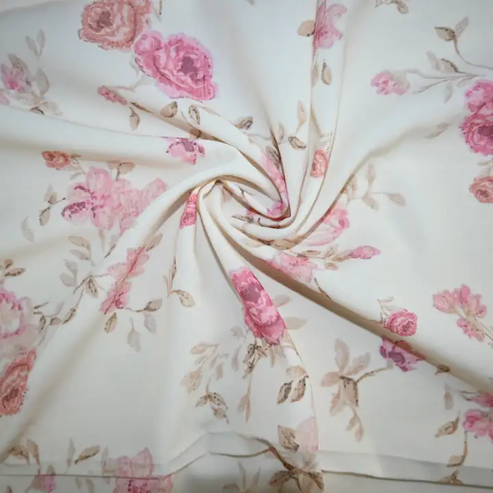 India Fabric for Shirt Polyester Crepe Synthetic Woven Fabric Polyester Printed color buy from India wholesaler bulk order at wholesale price free worldwide shipping Alibaba