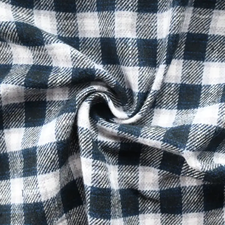 India Fabric for Shirt Flannel Synthetic Woven Fabric COTTON Black White Check color buy from India wholesaler bulk order at wholesale price free worldwide shipping Alibaba