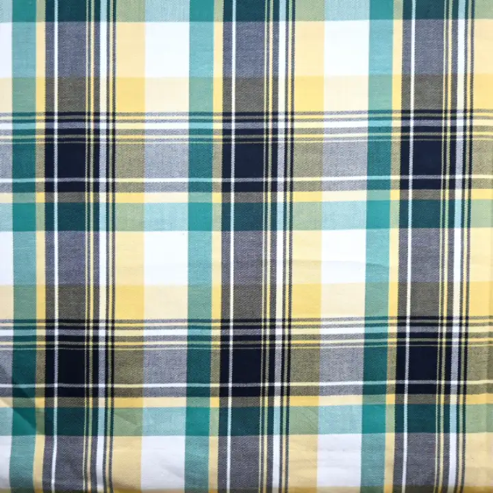 India Fabric for Shirt Yarn Dyed Check Synthetic Woven Fabric COTTON Check color buy from India wholesaler bulk order at wholesale price free worldwide shipping Alibaba