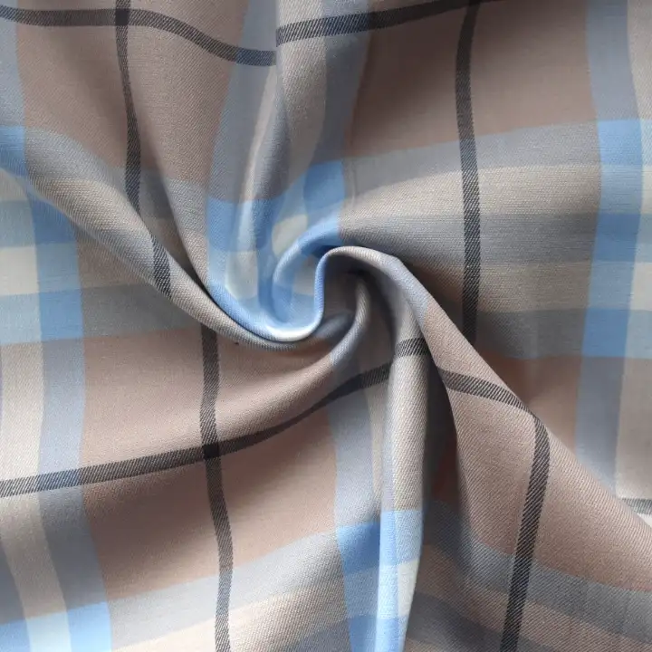 India Fabric for Shirt Yarn Dyed Check Synthetic Woven Fabric COTTON Check color buy from India wholesaler bulk order at wholesale price free worldwide shipping Alibaba
